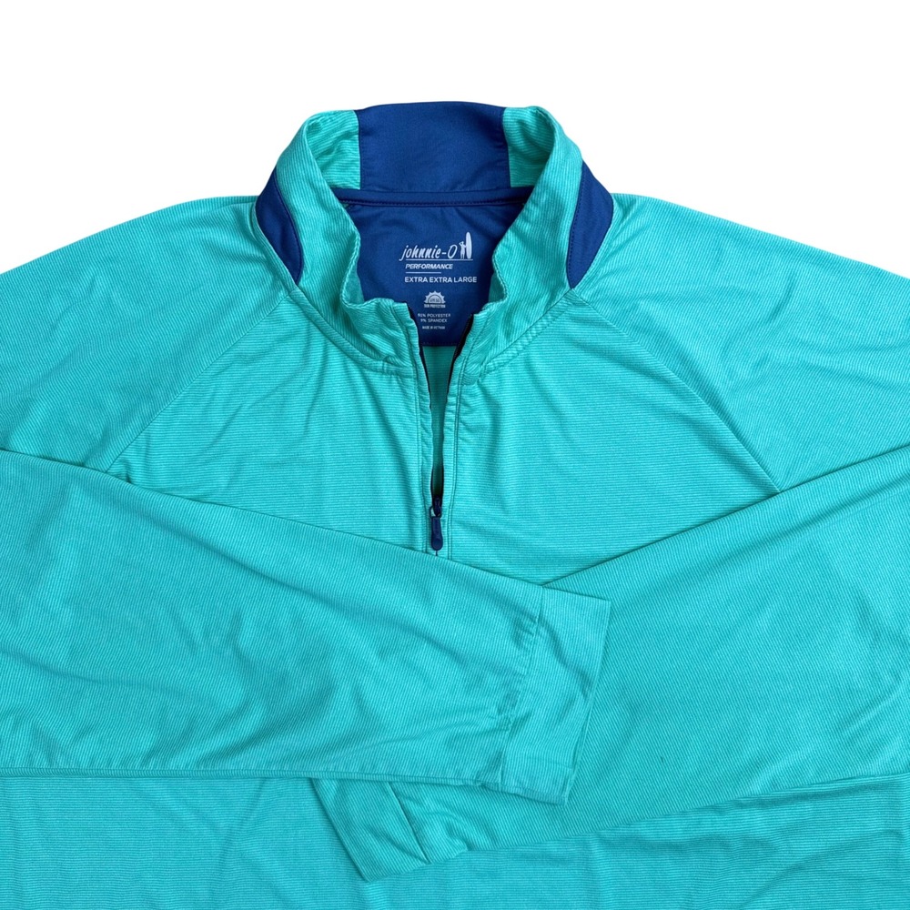 Johnnie-O Steffen Quarter-Zip Mens XXL-Jungle UPF50 Golf Casual Gorp EUC